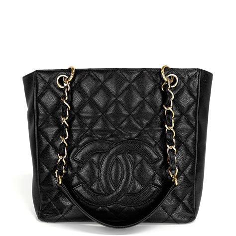 petite chanel|Chanel caviar petit shopping tote.